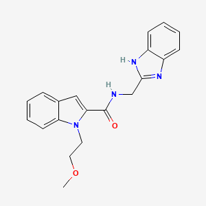 molecular formula C20H20N4O2 B11140132 N-(1H-1,3-benzimidazol-2-ylmethyl)-1-(2-methoxyethyl)-1H-indole-2-carboxamide 