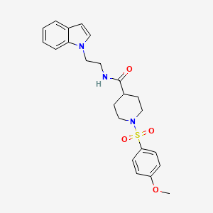 molecular formula C23H27N3O4S B11140138 N-[2-(1H-indol-1-yl)ethyl]-1-[(4-methoxyphenyl)sulfonyl]-4-piperidinecarboxamide 
