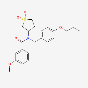 molecular formula C22H27NO5S B11140161 N-(1,1-dioxidotetrahydrothiophen-3-yl)-3-methoxy-N-(4-propoxybenzyl)benzamide 