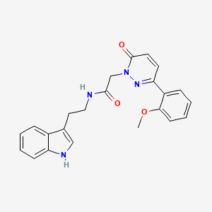 molecular formula C23H22N4O3 B11140227 N~1~-[2-(1H-indol-3-yl)ethyl]-2-[3-(2-methoxyphenyl)-6-oxo-1(6H)-pyridazinyl]acetamide 