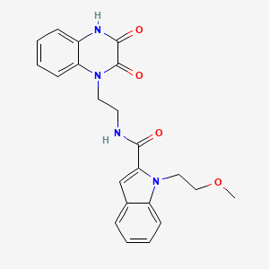 molecular formula C22H22N4O4 B11140231 N-[2-(2,3-dioxo-3,4-dihydroquinoxalin-1(2H)-yl)ethyl]-1-(2-methoxyethyl)-1H-indole-2-carboxamide 