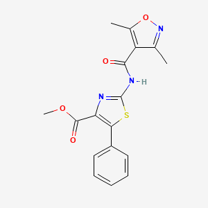 molecular formula C17H15N3O4S B11140312 Methyl 2-{[(3,5-dimethyl-4-isoxazolyl)carbonyl]amino}-5-phenyl-1,3-thiazole-4-carboxylate 