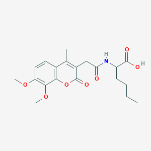 molecular formula C20H25NO7 B11140451 N-[(7,8-dimethoxy-4-methyl-2-oxo-2H-chromen-3-yl)acetyl]norleucine 