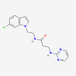 molecular formula C17H18ClN5O B11140486 N-[2-(6-chloro-1H-indol-1-yl)ethyl]-3-(2-pyrimidinylamino)propanamide 
