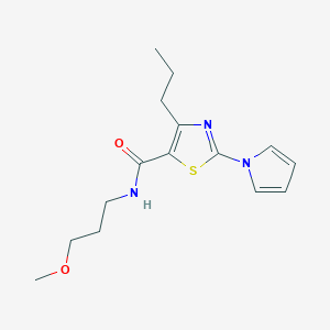 molecular formula C15H21N3O2S B11140512 N-(3-methoxypropyl)-4-propyl-2-(1H-pyrrol-1-yl)-1,3-thiazole-5-carboxamide 