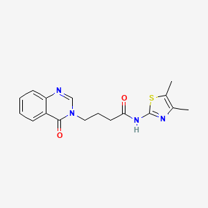 molecular formula C17H18N4O2S B11140534 N-(4,5-dimethyl-1,3-thiazol-2-yl)-4-[4-oxo-3(4H)-quinazolinyl]butanamide 