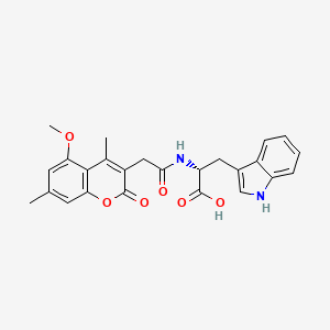 molecular formula C25H24N2O6 B11140566 N-[(5-methoxy-4,7-dimethyl-2-oxo-2H-chromen-3-yl)acetyl]-D-tryptophan 