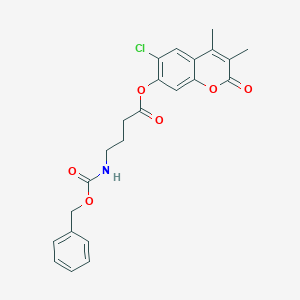 molecular formula C23H22ClNO6 B11140594 6-chloro-3,4-dimethyl-2-oxo-2H-chromen-7-yl 4-{[(benzyloxy)carbonyl]amino}butanoate 
