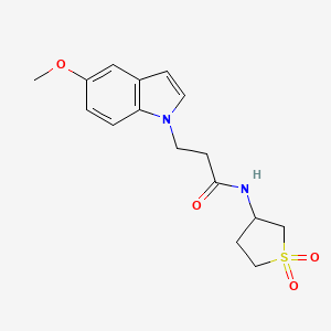 molecular formula C16H20N2O4S B11140605 N-(1,1-dioxidotetrahydro-3-thienyl)-3-(5-methoxy-1H-indol-1-yl)propanamide 