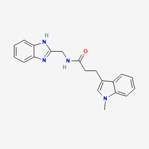 molecular formula C20H20N4O B11140660 N-(1H-1,3-benzimidazol-2-ylmethyl)-3-(1-methyl-1H-indol-3-yl)propanamide 
