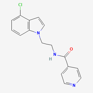 molecular formula C16H14ClN3O B11140662 N-[2-(4-chloro-1H-indol-1-yl)ethyl]isonicotinamide 