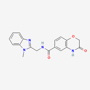 molecular formula C18H16N4O3 B11140670 N-[(1-methyl-1H-1,3-benzimidazol-2-yl)methyl]-3-oxo-3,4-dihydro-2H-1,4-benzoxazine-6-carboxamide 