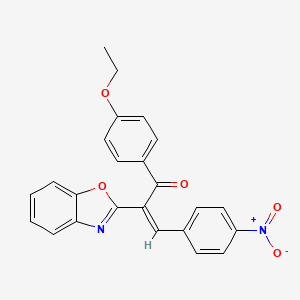 molecular formula C24H18N2O5 B11140705 (2Z)-2-(1,3-benzoxazol-2-yl)-1-(4-ethoxyphenyl)-3-(4-nitrophenyl)prop-2-en-1-one 