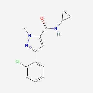 molecular formula C14H14ClN3O B11140942 3-(2-chlorophenyl)-N-cyclopropyl-1-methyl-1H-pyrazole-5-carboxamide 