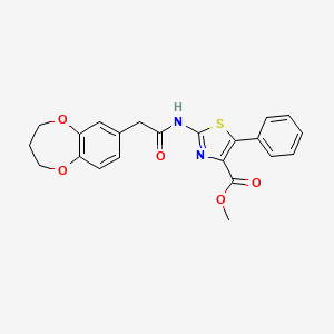 molecular formula C22H20N2O5S B11141115 methyl 2-[(3,4-dihydro-2H-1,5-benzodioxepin-7-ylacetyl)amino]-5-phenyl-1,3-thiazole-4-carboxylate 