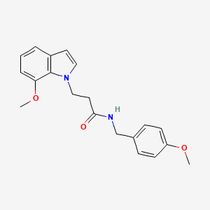 molecular formula C20H22N2O3 B11141187 N-(4-methoxybenzyl)-3-(7-methoxy-1H-indol-1-yl)propanamide 