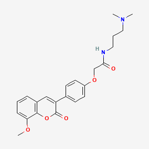 molecular formula C23H26N2O5 B11141192 N-[3-(dimethylamino)propyl]-2-[4-(8-methoxy-2-oxo-2H-chromen-3-yl)phenoxy]acetamide 