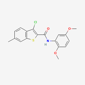 molecular formula C18H16ClNO3S B11141214 3-chloro-N-(2,5-dimethoxyphenyl)-6-methyl-1-benzothiophene-2-carboxamide 
