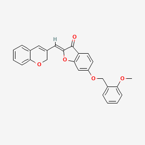 molecular formula C26H20O5 B11141234 2-(2H-chromen-3-ylmethylene)-6-[(2-methoxyphenyl)methoxy]benzo[b]furan-3-one 
