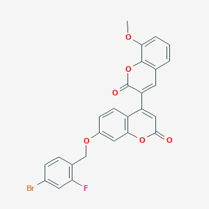 molecular formula C26H16BrFO6 B11141254 7'-[(4-bromo-2-fluorobenzyl)oxy]-8-methoxy-2H,2'H-3,4'-bichromene-2,2'-dione 