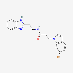 molecular formula C20H19BrN4O B11141266 N-[2-(1H-1,3-benzimidazol-2-yl)ethyl]-3-(6-bromo-1H-indol-1-yl)propanamide 