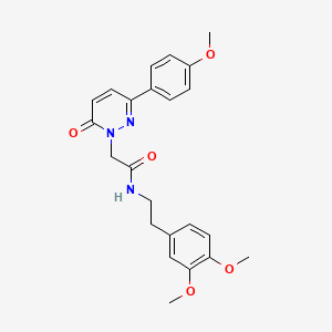 molecular formula C23H25N3O5 B11141292 N-[2-(3,4-dimethoxyphenyl)ethyl]-2-[3-(4-methoxyphenyl)-6-oxo-1(6H)-pyridazinyl]acetamide 