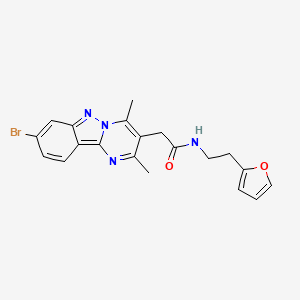 molecular formula C20H19BrN4O2 B11141314 2-(8-bromo-2,4-dimethylpyrimido[1,2-b]indazol-3-yl)-N-[2-(2-furyl)ethyl]acetamide 