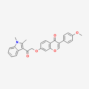 molecular formula C28H23NO5 B11141344 7-[2-(1,2-dimethyl-1H-indol-3-yl)-2-oxoethoxy]-3-(4-methoxyphenyl)-4H-chromen-4-one 