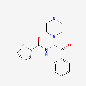 molecular formula C18H21N3O2S B11141388 N-[1-(4-methylpiperazin-1-yl)-2-oxo-2-phenylethyl]thiophene-2-carboxamide 