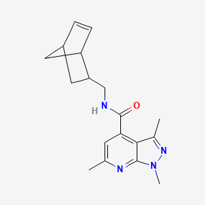 molecular formula C18H22N4O B11141400 N-(bicyclo[2.2.1]hept-5-en-2-ylmethyl)-1,3,6-trimethyl-1H-pyrazolo[3,4-b]pyridine-4-carboxamide 