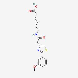 molecular formula C18H22N2O4S B11141458 6-({[2-(3-Methoxyphenyl)-1,3-thiazol-4-yl]acetyl}amino)hexanoic acid 