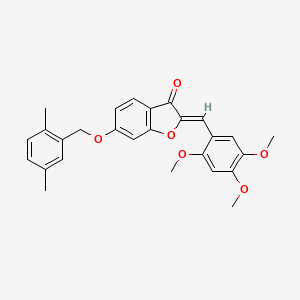molecular formula C27H26O6 B11141470 (2Z)-6-[(2,5-dimethylbenzyl)oxy]-2-(2,4,5-trimethoxybenzylidene)-1-benzofuran-3(2H)-one 