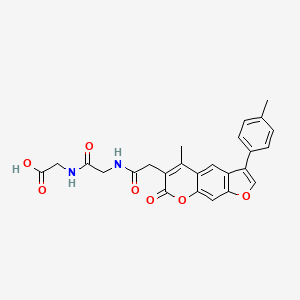 molecular formula C25H22N2O7 B11141562 N-{[5-methyl-3-(4-methylphenyl)-7-oxo-7H-furo[3,2-g]chromen-6-yl]acetyl}glycylglycine 