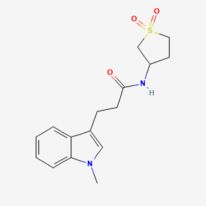 molecular formula C16H20N2O3S B11141571 N-(1,1-dioxidotetrahydrothiophen-3-yl)-3-(1-methyl-1H-indol-3-yl)propanamide 