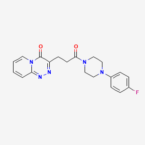 molecular formula C20H20FN5O2 B11141614 3-{3-[4-(4-fluorophenyl)piperazino]-3-oxopropyl}-4H-pyrido[2,1-c][1,2,4]triazin-4-one 