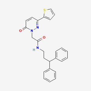 molecular formula C25H23N3O2S B11141647 N-(3,3-diphenylpropyl)-2-(6-oxo-3-(thiophen-2-yl)pyridazin-1(6H)-yl)acetamide 