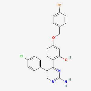 molecular formula C23H17BrClN3O2 B11141660 2-[2-Amino-5-(4-chlorophenyl)pyrimidin-4-yl]-5-[(4-bromophenyl)methoxy]phenol 