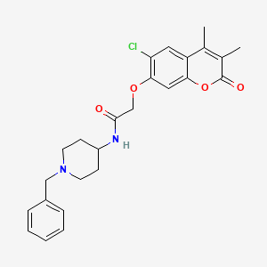 molecular formula C25H27ClN2O4 B11141681 N-(1-benzylpiperidin-4-yl)-2-[(6-chloro-3,4-dimethyl-2-oxo-2H-chromen-7-yl)oxy]acetamide 