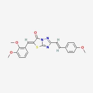 molecular formula C22H19N3O4S B11141710 (5Z)-5-(2,3-dimethoxybenzylidene)-2-[(E)-2-(4-methoxyphenyl)ethenyl][1,3]thiazolo[3,2-b][1,2,4]triazol-6(5H)-one 