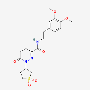 molecular formula C19H25N3O6S B11141754 N-[2-(3,4-dimethoxyphenyl)ethyl]-1-(1,1-dioxidotetrahydrothiophen-3-yl)-6-oxo-1,4,5,6-tetrahydropyridazine-3-carboxamide 