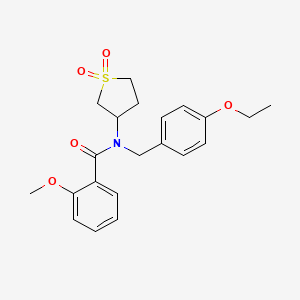 molecular formula C21H25NO5S B11141806 N-(1,1-dioxidotetrahydrothiophen-3-yl)-N-(4-ethoxybenzyl)-2-methoxybenzamide 