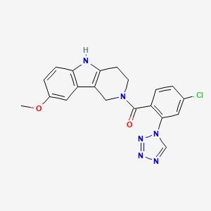 molecular formula C20H17ClN6O2 B11141924 [4-chloro-2-(1H-tetrazol-1-yl)phenyl](8-methoxy-1,3,4,5-tetrahydro-2H-pyrido[4,3-b]indol-2-yl)methanone 
