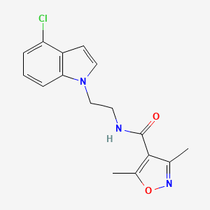 molecular formula C16H16ClN3O2 B11141960 N-[2-(4-chloro-1H-indol-1-yl)ethyl]-3,5-dimethyl-4-isoxazolecarboxamide 
