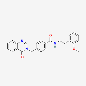 molecular formula C25H23N3O3 B11141963 N-(2-methoxyphenethyl)-4-{[4-oxo-3(4H)-quinazolinyl]methyl}benzamide 