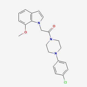 molecular formula C21H22ClN3O2 B11142030 1-[4-(4-chlorophenyl)piperazin-1-yl]-2-(7-methoxy-1H-indol-1-yl)ethanone 