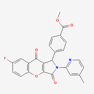 molecular formula C25H17FN2O5 B11142037 Methyl 4-[7-fluoro-2-(4-methylpyridin-2-yl)-3,9-dioxo-1,2,3,9-tetrahydrochromeno[2,3-c]pyrrol-1-yl]benzoate 