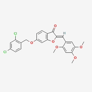 molecular formula C25H20Cl2O6 B11142082 (2Z)-6-[(2,4-dichlorobenzyl)oxy]-2-(2,4,5-trimethoxybenzylidene)-1-benzofuran-3(2H)-one 