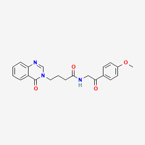 molecular formula C21H21N3O4 B11142289 N-[2-(4-methoxyphenyl)-2-oxoethyl]-4-(4-oxoquinazolin-3(4H)-yl)butanamide 