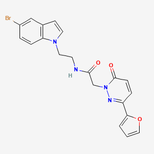 molecular formula C20H17BrN4O3 B11142308 N-[2-(5-bromo-1H-indol-1-yl)ethyl]-2-[3-(2-furyl)-6-oxo-1(6H)-pyridazinyl]acetamide 
