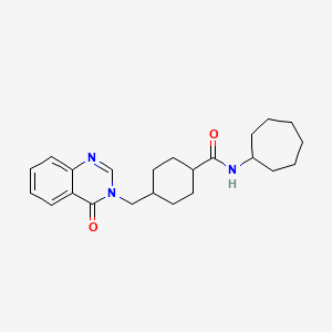 molecular formula C23H31N3O2 B11142331 N-cycloheptyl-4-[(4-oxoquinazolin-3(4H)-yl)methyl]cyclohexanecarboxamide 